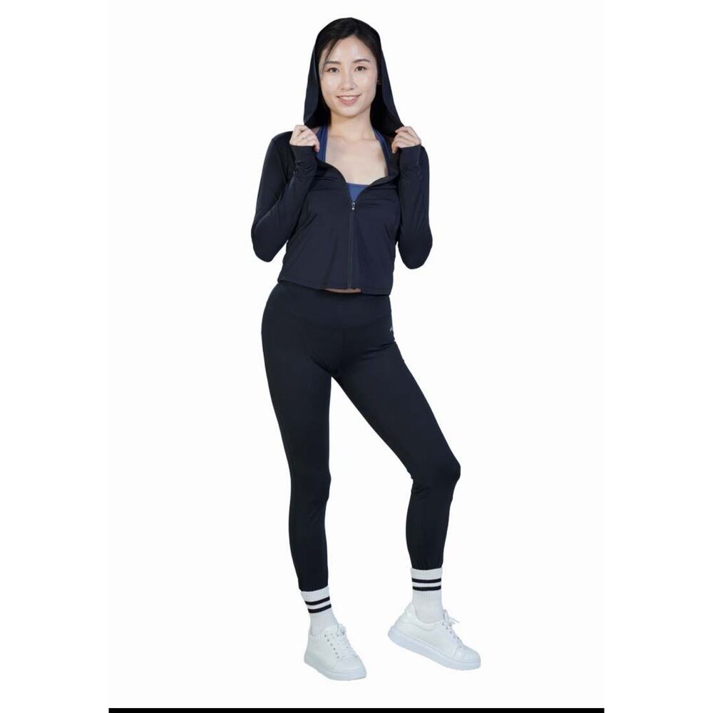 ViQ Coretech UV Protection Long Sleeve Fitted Hoodie Black